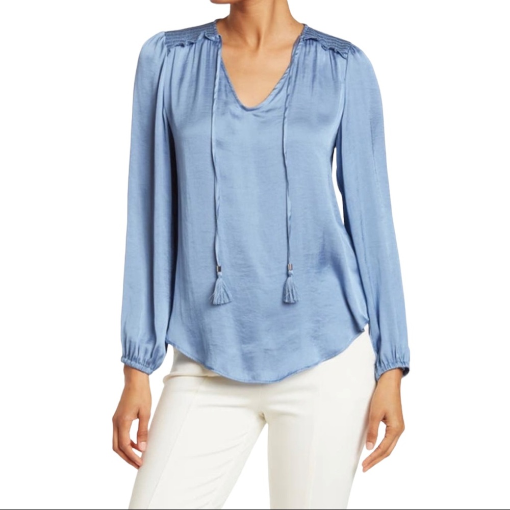 T Tahari Puff Sleeve Elastic Cuff Blouse - Size XS